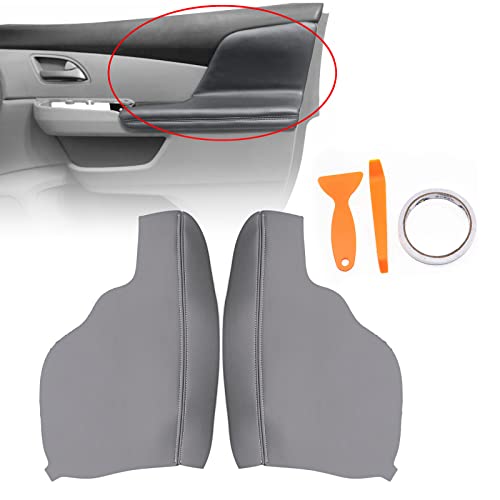 Gxarts 1 Pair Gray Door Panel Armrest Cover Compatible With Honda Odyssey 2011 2012 2013 2014 2015 2016 2017 Vinyl Microfiber 1Pair Leather Door Armrest Replacement (With Installation Tool) #TOP2