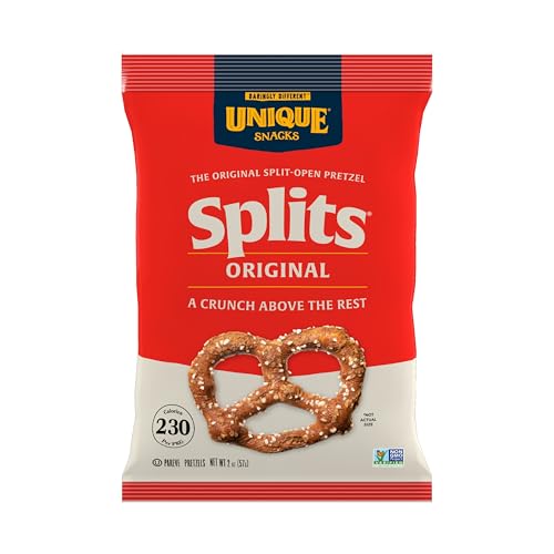 Unique Snacks Original Splits Pretzels Delicious Homestyle-Baked Snack Bag OU Kosher and Non-GMO Food No Artificial Flavor 2 Oz. Bag Pack of 12