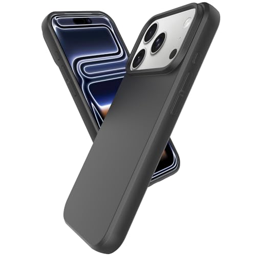 Coque iPhone 17 Pro Max design fin noir mat idéal pour le bureau