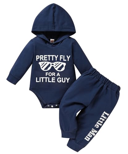 Image of Viworld Baby Infants Boy Letter Print Outfits Long Sleeve Hoodies Romper+Pants Fall Winter Clothes Set Sweatshirt
