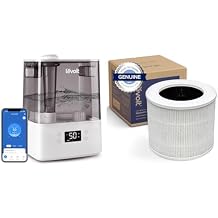 LEVOIT Smart Humidifier 6L with Essential Oil Diffuser, Auto Mode, App Control, Aroma Pads, Replacement Filter, Core Mini Air Purifier Filter, 1 Pack