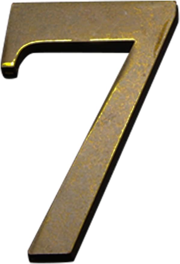 Metal House Number Antique 4 Inches (10 cm) Modern Self-Adhesive Door Numbers House Address Numbers Plaque Street Metal House Number (Door Number 7)