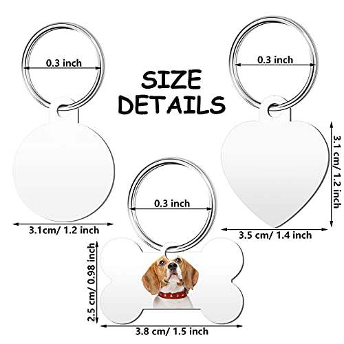 Frienda 24 Pieces Dog Tags Sublimation Dog Tags Blank Bone-Shape Pet Dog Tag Aluminum Double Sided Pet Id Tag With 24 Pieces Key Ring For Dogs And Cats #TOP1