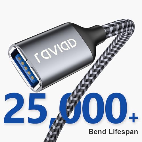 RAVIAD USB 3.0 Extension Cable 2M, USBA Male to A Female Cable USB Extension Lead High Speed 5Gbps Data Transfer Compatible for Printer, Scanner, Camera, Keyboard, Card Reader, Hard Drive, USB Disk - Image 5