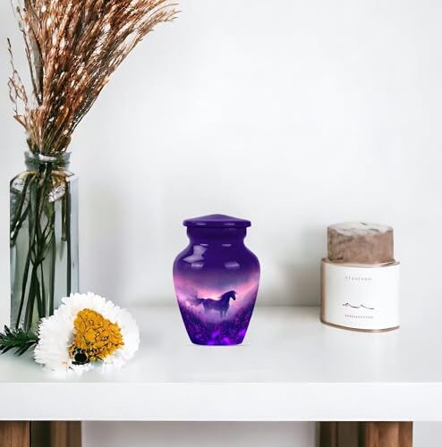 Image of Horse Urn for Ashes for Women - Small Urns for Human Ashes Keepsake - Cremation Urns for Adult Male Dad - Mini Urn for Infant (Size:- 3 inch 2Pcs)