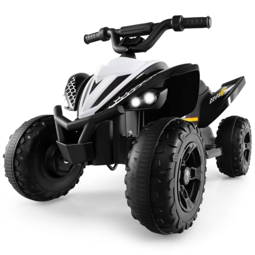 OLAKIDS 12V Kids ATV Quad with Lights, Music, USB, Bluetooth