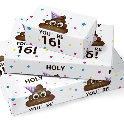 Wrapaholic Lustiges 16. Geburtstag Geschenkpapier 6 Bögen