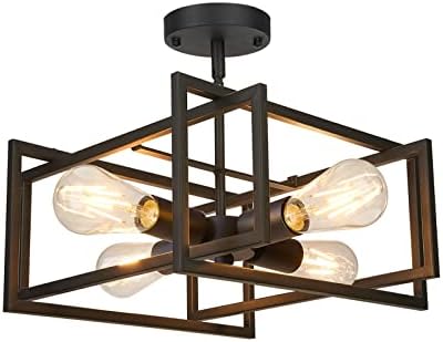 4-Light Semi Flush Mount Ceiling Light