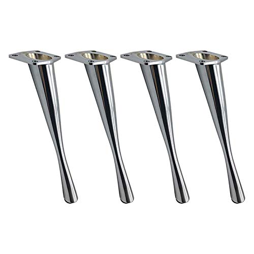 XBSXP Moderne Metallmöbel Beine, rutschfest verschleißfest Schrankbeine Esstisch Couchtisch Beine Sofa Beine Titan Gold Gold Glänzend Silber Möbel Stützbeine 4 STK Höhe 23cm,Silber Cover