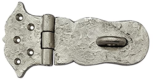 Image of Adonai Hardware inchParan Decorative Cast Iron Old Fashioned Style Hasp and Staple (6 inch x 1 Pack, Satin Nickel) for Vintage Pirates Treasure Chest, Trunks, Wooden Jewelry Box, Cases, Furniture and Sheds