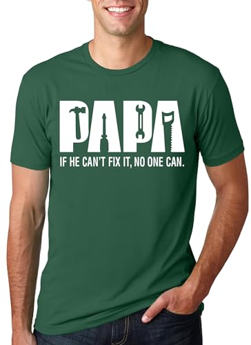 hohololo Papa Tshirt Vater Geburtstag-T-Shirt Vatertag-Shirt als Geschenk Alltags-T-Shirt für Dad S-XXL (Grün1 S)