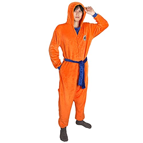 Bulex Goku Anime Bathrobe Pajamas Japanese DBZ Flannel Hooded Sleepwear ...