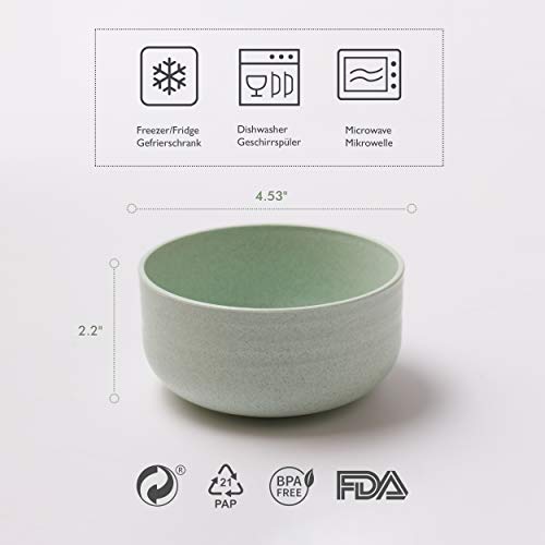 V Tower Microwave Safe Bowls Set 13Oz - 6 Wheat Straw Bowls Stylish Small Bowls Strong And Unbreakable For Dinner Rice Dessert Snacks Noodles Cereal And More Microwave Freezer And Dishwasher Safe #TOP1