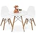 Best Choice Products Kids Mid-Century Modern Mini Eames Style Dining Room Round Table Set w/ 2 Armless Wood Leg Chairs - White