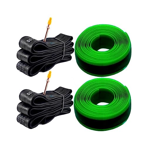 Kit 2 Câmara de Ar Mtb Pirelli Aro 29 48mm Schrader Bico Fino + 2 Fita Anti Furo