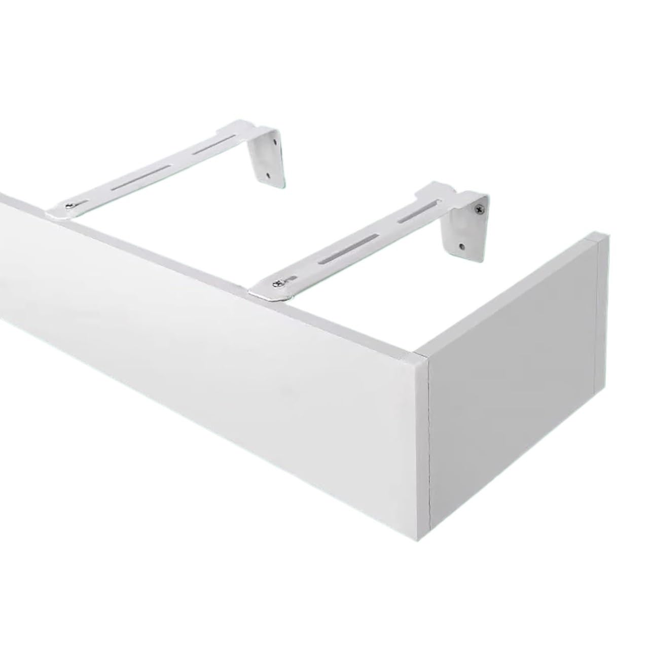 Curtain Track Double Tracks, Curtain Pelmet Valance Frame Wall Mount No Track Cornice Box for Double Rail Rods 300cm