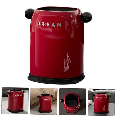Caneca de basura plástica roja sin tapa grande miniatura 7