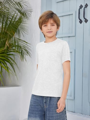 EPICGALA Boys Pocket T-Shirt Short Sleeve Crewneck Basic Tee Casual Summer Top 9-10 Years White — view 5