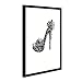 Produktbild PHOTOLINI Design-Poster mit Bilderrahmen Schwarz 'High Heel' 30x40 cm schwarz-Weiss Motiv Mode Fashion