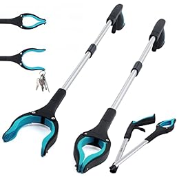 Grabber Reacher Tool 2-Pack, 32" Folding Reacher Grabber Pickup Tool with Magnets, Lightweight Grabbers for Seniors, Trash Grabber Tool with 90°Rotating Head