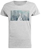 Impreso en Europa Fantasma En La Concha Camiseta De Manga Corta De Mujer Gris