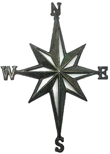 Ole Time Treasures Rustic Cast Iron Directional Nautical Compass Star Wall Decor