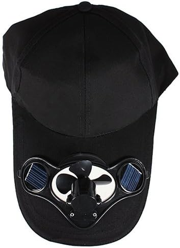 Dcolor Summer Outdoor Solar Sun Power Hat Cap Cooling Cool Fan for Golf Baseball Sport - Black