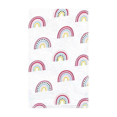 Image of Hudson Baby Unisex Baby Cotton Flannel Burp Cloths, Modern Rainbow, One Size