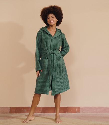 Image of Luxury Organic Japanese Cotton Hotel & Spa Waffle Bathrobe for Men and Women (Hooded /Kimono)