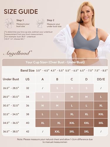 Image of Angelhood 3 Pack Nursing Bras for Breastfeeding Seamless Pregnancy Maternity Bra Wireless Sleep Bralette with Extenders