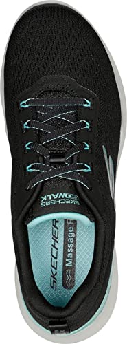 Skechers Go Walk Massage Fit Black/Turquoise 7.5 B (M)