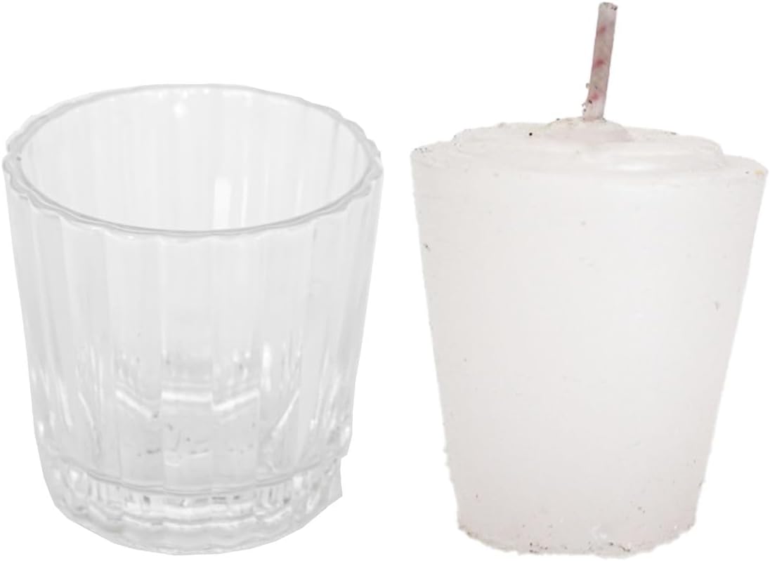 Box with 12 Pieces of Votive Candle in Cruz Glass | Ideal for all types of events