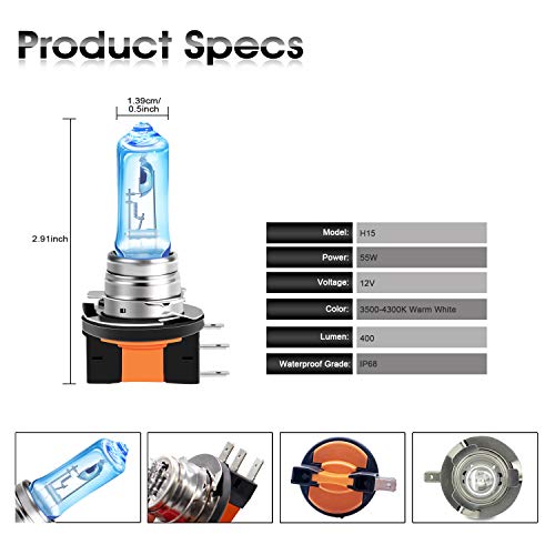 TECTICO H15 Halogenlampe 12V 15/55W Warmweiß