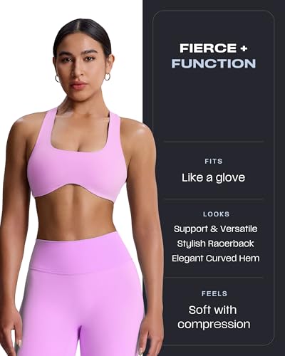 Image of Aoxjox Define Sculpt Racerback Sports Bra | women's workout fitness yoga crop tank, breathable fabric, 4-way stretch, moisture-wicking, gym essential