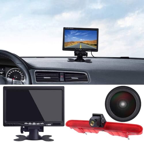 Third roof Bremslicht Auto Rückfahrkamera Replacement for Toyota Proace City Verso Fiat Citroen Berlingo Opel Combo Limousine X19 Tour Peugeot Partner Tepee Limousine Life K9 Rifter+7"Reverse monitor