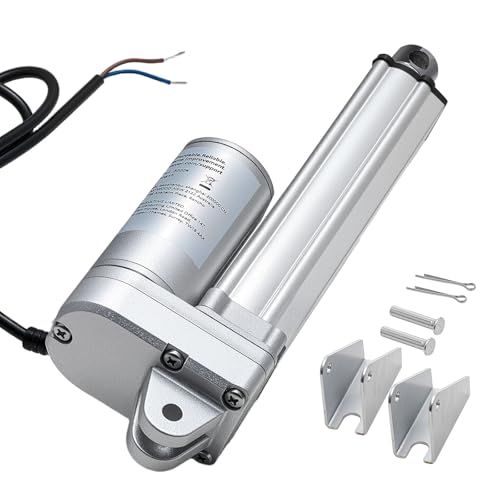 VEVOR 12V Linear Actuator, 101.6mm Stroke IP65 Waterproof Linear Actuator, 3000N 5mm/s Motion Actuators with Mounting Brackets for Solar Trackers, Industrial Machinery, Door Opener