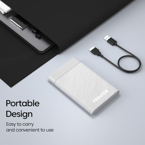 Image of Sounce 2.5 Inch SATA USB 3.0 HDD / SSD Portable External Hard Disk Enclosure 7 MM and 9.5 MM Tool Free , Supports UASP Max Upto 6TB (White)