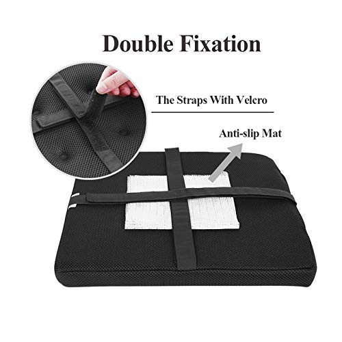 Baibu 12 Inches Square Stool Cushions With Ties Set Of 4 For Bar Stool, Breathable Square Chair Pads Seat Cushions With Anti-Slip Mat - Only Pads (12" (4Pc), Black) #TOP4