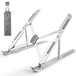 Laptop Stand for Desk Adjustable, Folding Tablet Stand Aluminum Portable Laptop Riser for Desk, Foldable Computer Stand Laptop Holder for Notebook PC