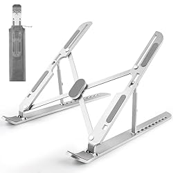 Laptop Stand for Desk Adjustable, Folding Tablet Stand Aluminum Portable Laptop Riser for Desk, Foldable Computer Stand Laptop Holder for Notebook PC