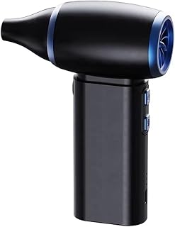 Fangxuee Ventilador de Chorro Multiusos, Soplador de Hojas de 3 Velocidades, Inalámbrico, para Coches, Teclados de Ordenador y Uso en Exteriores, Color Negro.