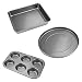 Produktbild COSORI Baking Pan & Baking Set Backform und Backset (CAO1-3AC), Antihaftbeschichtung, BPA-frei, Pizza-Pfanne, Bratpfanne, Muffinform, 3-teilig, grau, stahl