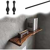 Shelf Guard Rail Decorative, Tipping Gallery Rail Set For Floating Shelf, Cabinet Guardrail Bar With 2 Spindles(Black B,12in/30cm)