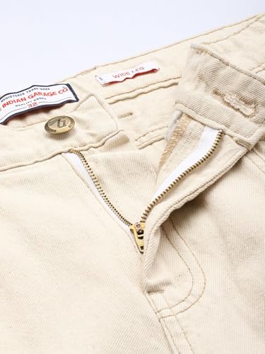 Image of The Indian Garage Co Men Loose Baggy Relaxed Fit Solid Mid-Rise Jeans