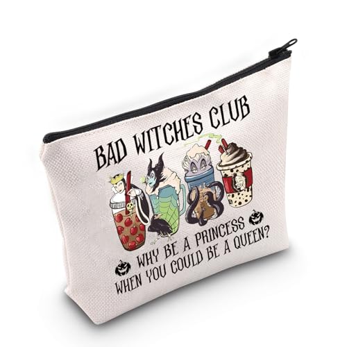BLUPARK Villains Gifts Evil Queen Makeup Bag Villains Gift for Women Witch Gift Ursula Male-ficent Bad Witches Club Coffee Zipper Bag (MB, Bad Witches Club)