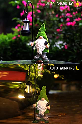 Reyiso 12In Solar Outdoor Gnomes Garden Statues Clearance - Funny Garden Gnome Statue With Solar Lights - Outdoor Garden Decorations - Spring Decor For Patio Yard Lawn Porch - Unique Gnomes Gifts #TOP2