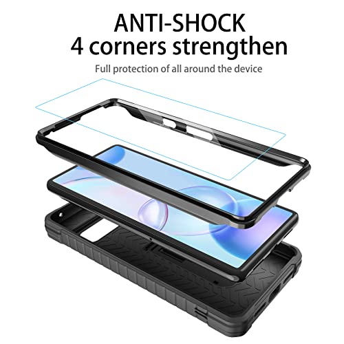 Image of for Google Pixel 7 Case, Military Grade Protection Shockproof Case with Tempered Glass HD Screen Protector and Kickstand Compatible with Google 7 Phone 6.3 Inch (Black)