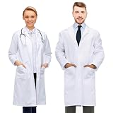 AIUNBEST Bawełniany płaszcz laboratoryjny, medyczny płaszcz laboratoryjny damski i męski kostium lekarza biały fartuch laboratoryjny mundur dla dzieci magazyn płaszcz laboratoryjny odzież robocza 3