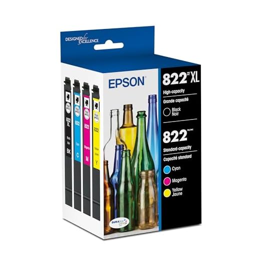 EPSON T822 DURABrite Ultra Ink High Capacity Black & Standard Color Cartridge Combo Pack (T822XL-BCS) for select Epson WorkForce Pro Printers