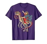 Jesus Rides a Dinosaur Shirt Raptor Dinosaur Parody T-Shirt